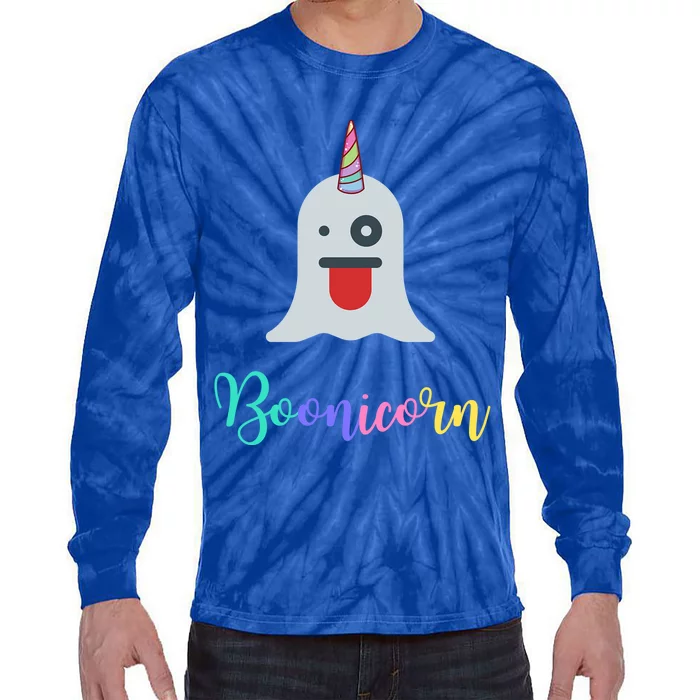 Boonicorn Funny Halloween Ghost Cute Unicorn Outfits Gift Tie-Dye Long Sleeve Shirt