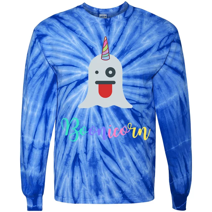 Boonicorn Funny Halloween Ghost Cute Unicorn Outfits Gift Tie-Dye Long Sleeve Shirt