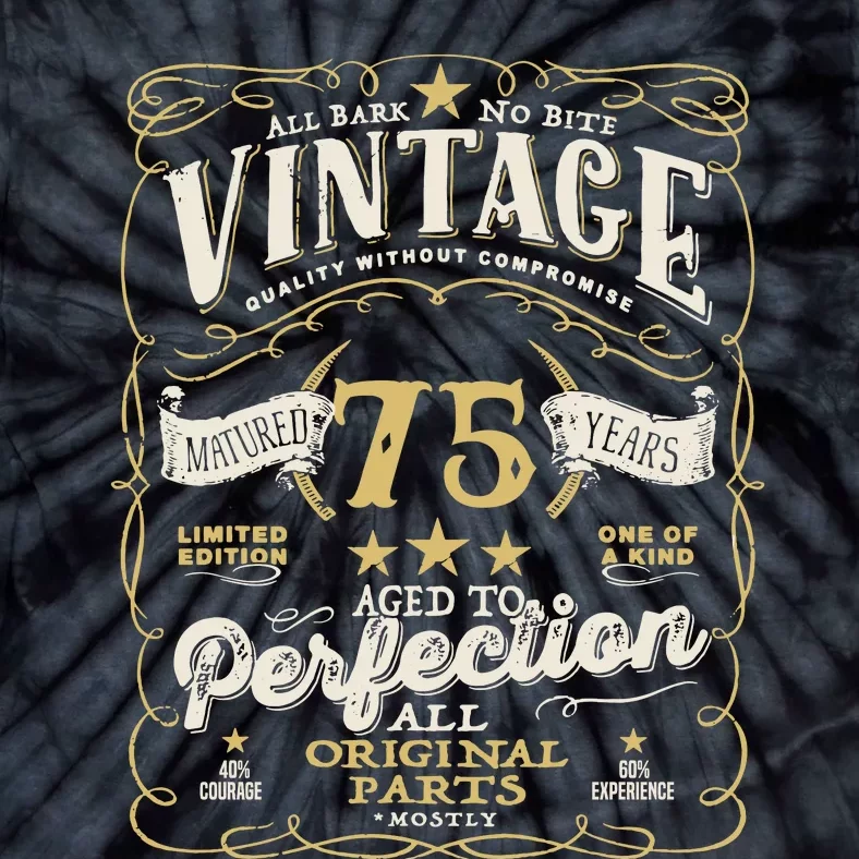 Birthday For Him 75th Birthday Aged To Perfection Tie-Dye T-Shirt