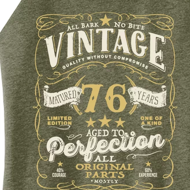 Birthday For Him 76th Birthday Aged To Perfection Women’s Perfect Tri Rocker Tank