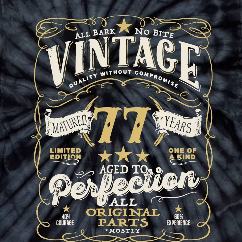 Birthday For Him 77th Birthday Aged To Perfection Tie-Dye T-Shirt