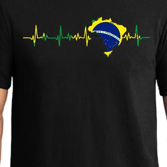 Brazil flag heartbeat Brasil Pajama Set