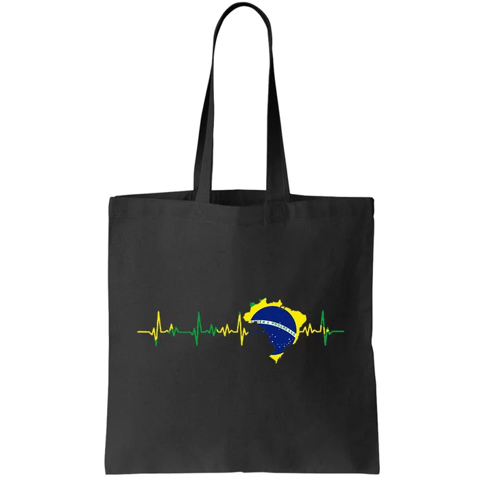 Brazil flag heartbeat Brasil Tote Bag