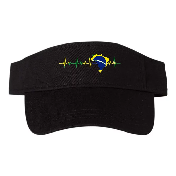 Brazil flag heartbeat Brasil Valucap Bio-Washed Visor