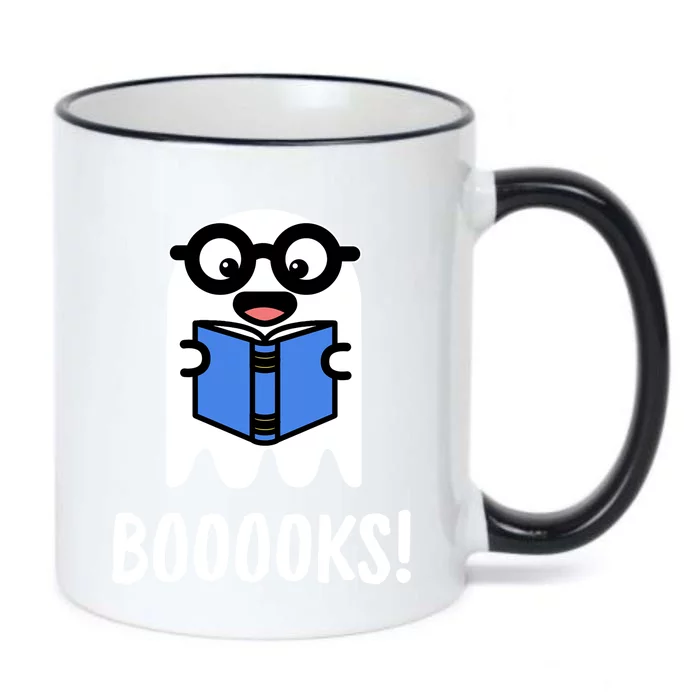 Booooks Funny Halloween Cute Ghost Reading Books Pun Gift Black Color Changing Mug