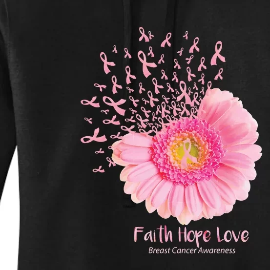 Butterflies Faith Hope Love Breast Cancer Butterflies Sunflower Women's Pullover Hoodie