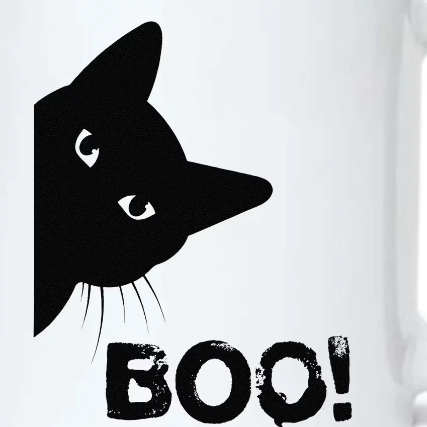 Boo! Funny Hiding Peekaboo Scary Halloween Cat Black Color Changing Mug