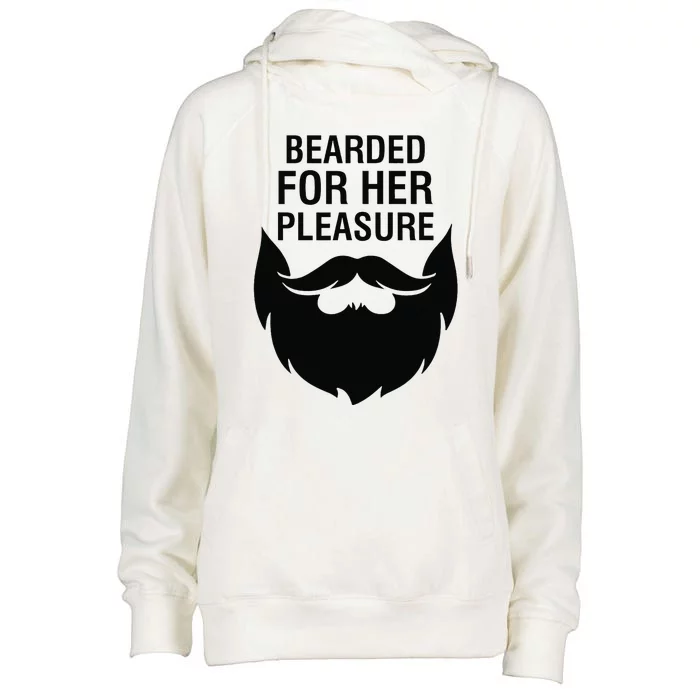 Bearded For Her Pleasure Womens Funnel Neck Pullover Hood