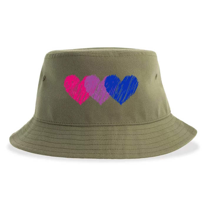 Bisexual Flag Hearts Love LGBT Bi Pride Co. Sustainable Bucket Hat