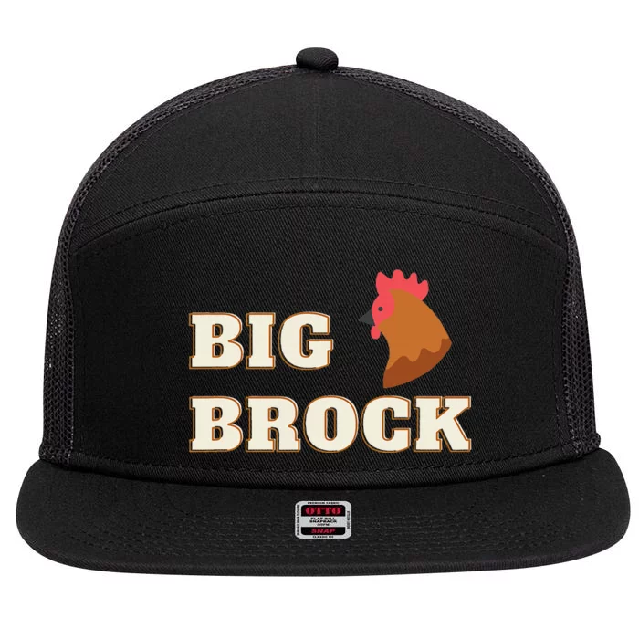 Brock Funny Humor Design 7 Panel Mesh Trucker Snapback Hat