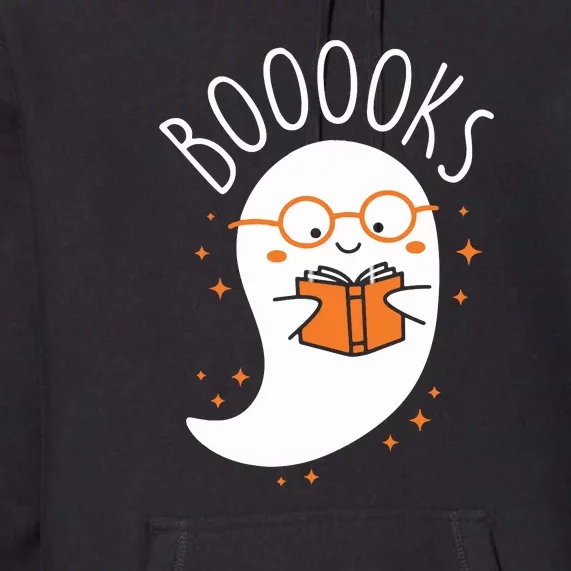 Booooks Funny Halloween Teacher Book Library Reading Premium Hoodie