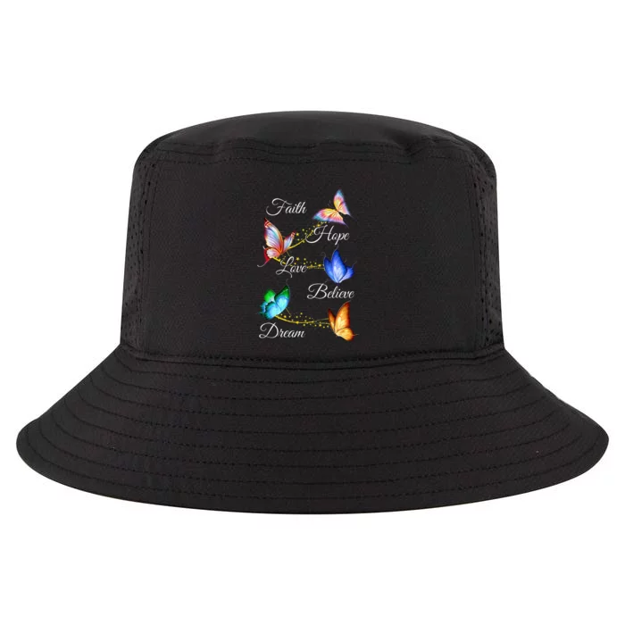 Butterfly Faith Hope Love Believe Dream Cool Comfort Performance Bucket Hat