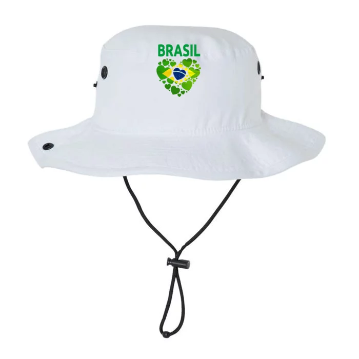 Brazilian Flag Heart Idea And Brazil Flag Heritage Gift Legacy Cool Fit Booney Bucket Hat