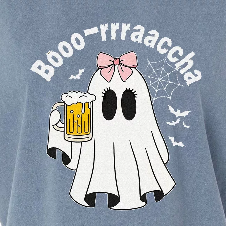 Booracha Funny Halloween Ghost Beer Design Borracha Garment-Dyed Women's Muscle Tee