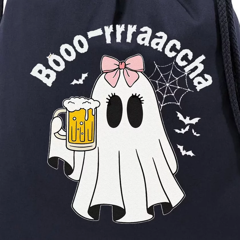 Booracha Funny Halloween Ghost Beer Design Borracha Drawstring Bag