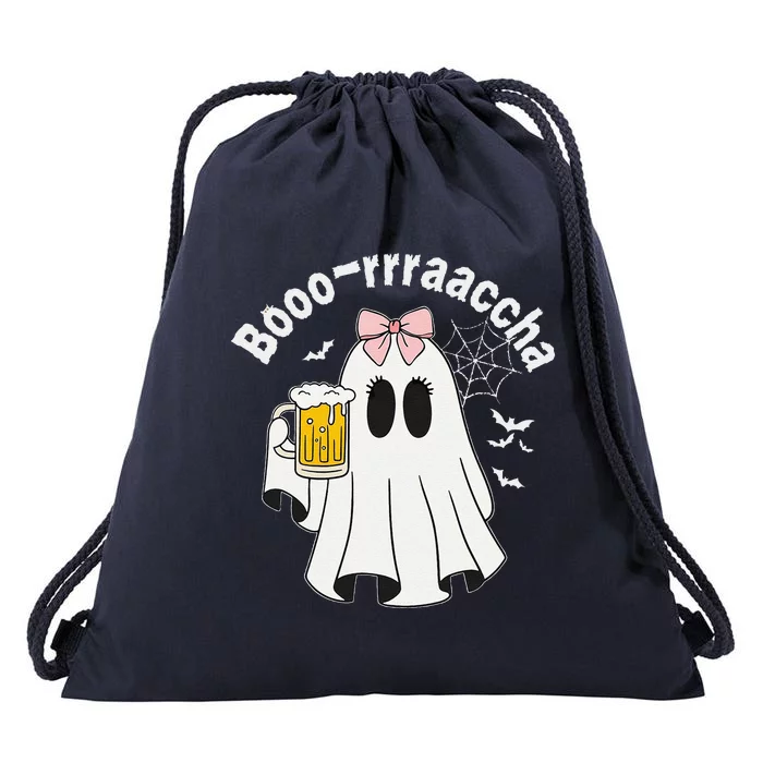 Booracha Funny Halloween Ghost Beer Design Borracha Drawstring Bag