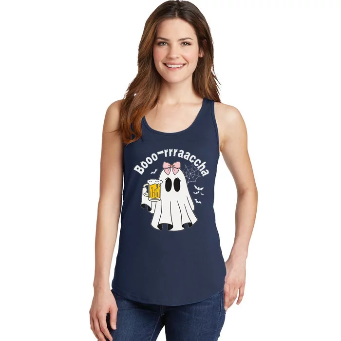 Booracha Funny Halloween Ghost Beer Design Borracha Ladies Essential Tank