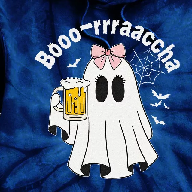 Booracha Funny Halloween Ghost Beer Design Borracha Tie Dye Hoodie