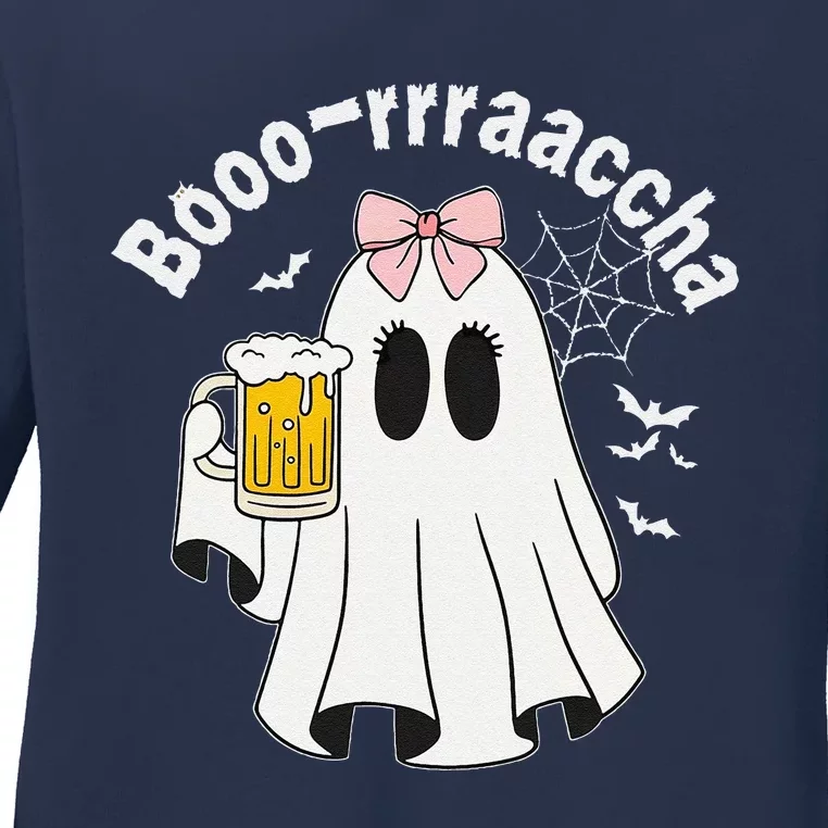 Booracha Funny Halloween Ghost Beer Design Borracha Ladies Long Sleeve Shirt