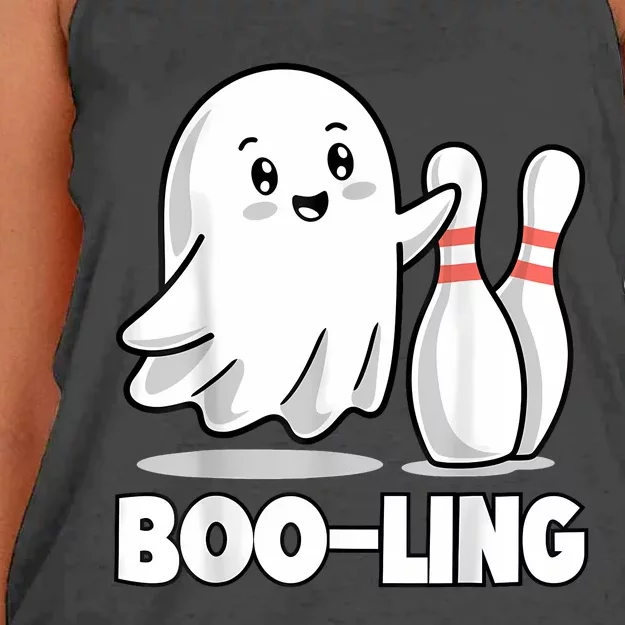 Booling Funny Halloween Bowling Women's Knotted Racerback Tank