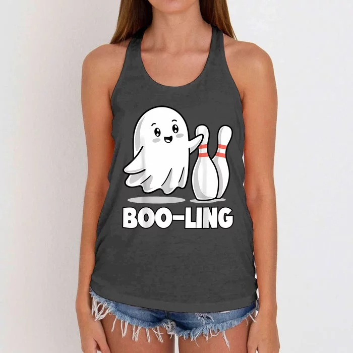 Booling Funny Halloween Bowling Women's Knotted Racerback Tank