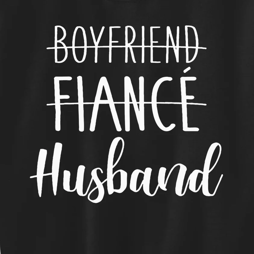 Boyfriend Fiancé Husband For Wedding And Honeymoon Kids Sweatshirt