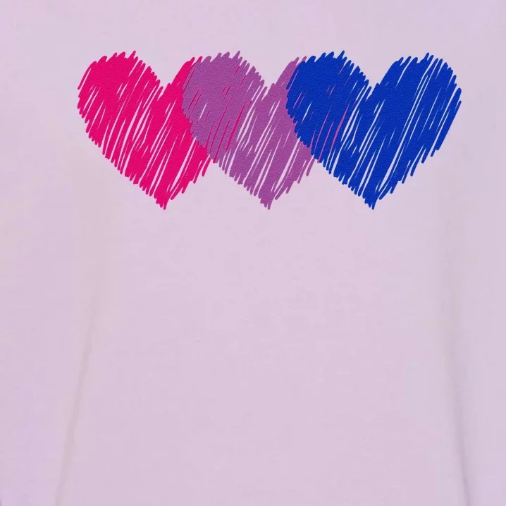 Bisexual Flag Hearts Love LGBT Bi Pride Co. Garment-Dyed Sweatshirt