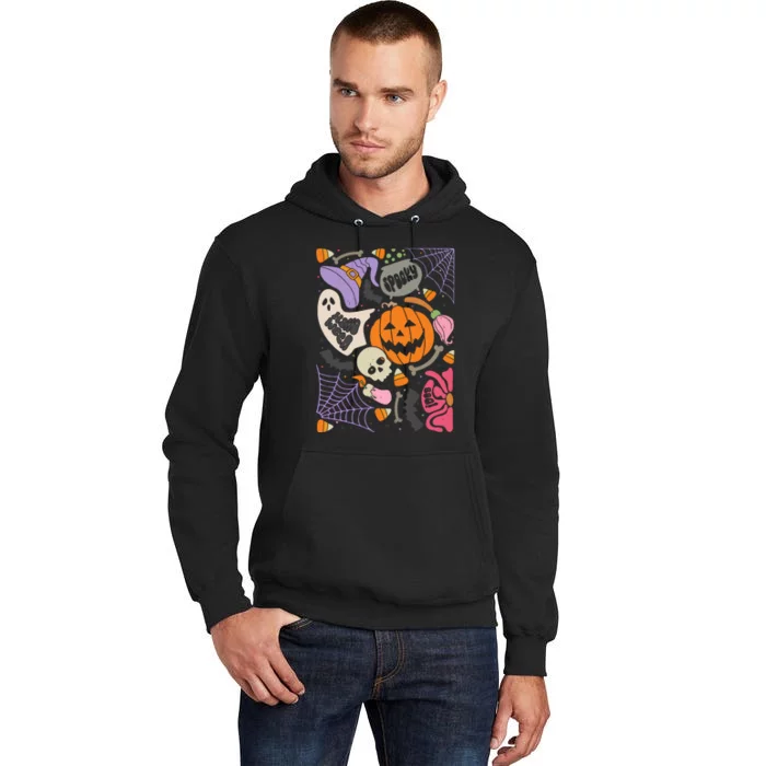 Boho Floral Halloween Spooky Season Tall Hoodie