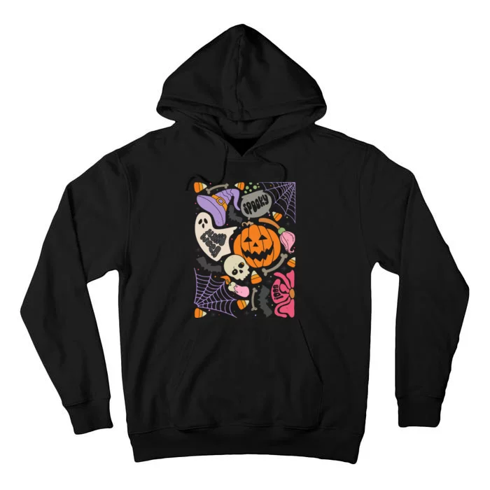 Boho Floral Halloween Spooky Season Tall Hoodie