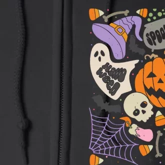 Boho Floral Halloween Spooky Season Full Zip Hoodie