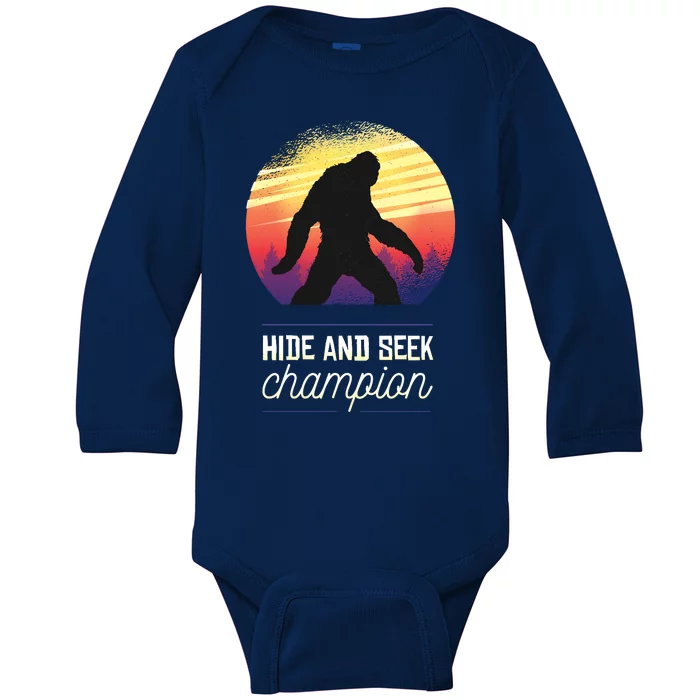 Big Foot Hide And Seek Champion Baby Long Sleeve Bodysuit