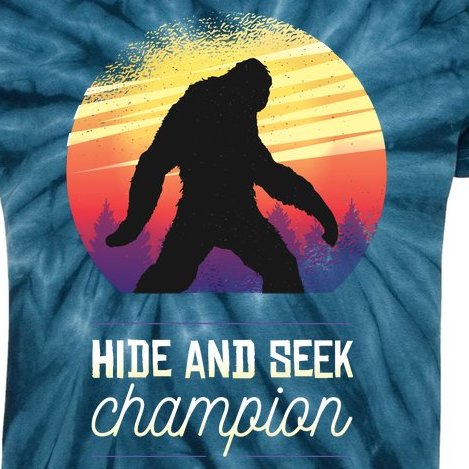 Big Foot Hide And Seek Champion Kids Tie-Dye T-Shirt