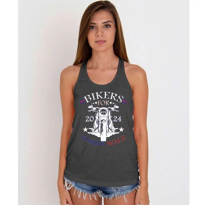 Bikers For Harris Walz 2024 Harris Waltz 2024 Election Women's Knotted Racerback Tank