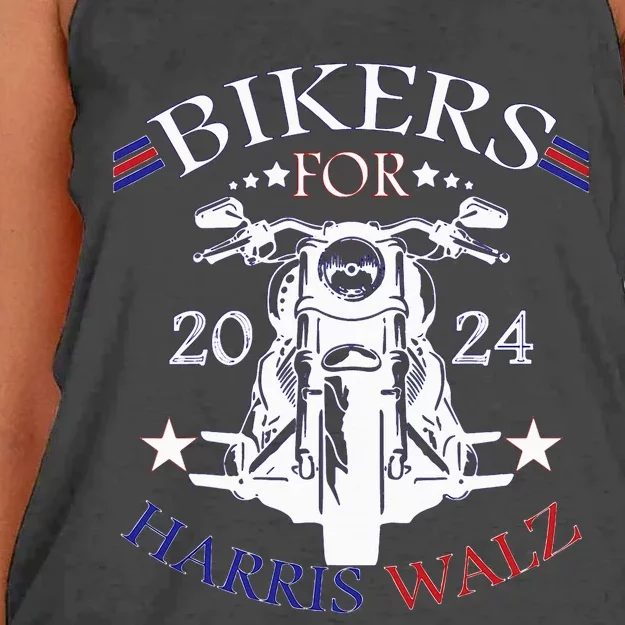 Bikers For Harris Walz 2024 Harris Waltz 2024 Election Women's Knotted Racerback Tank