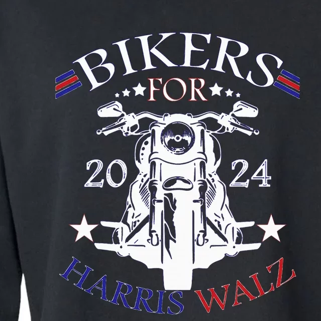 Bikers For Harris Walz 2024 Harris Waltz 2024 Election Cropped Pullover Crew