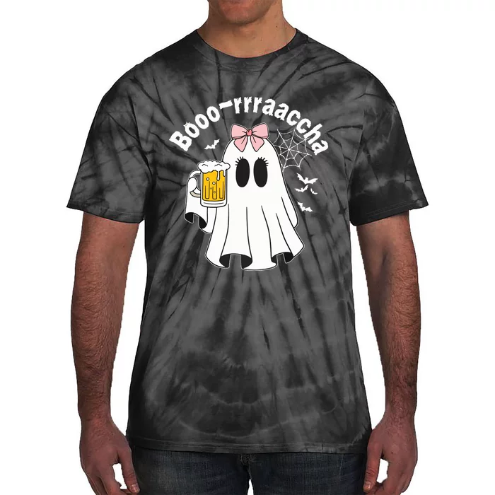 Booracha Funny Halloween Ghost Beer Design Borracha Tie-Dye T-Shirt