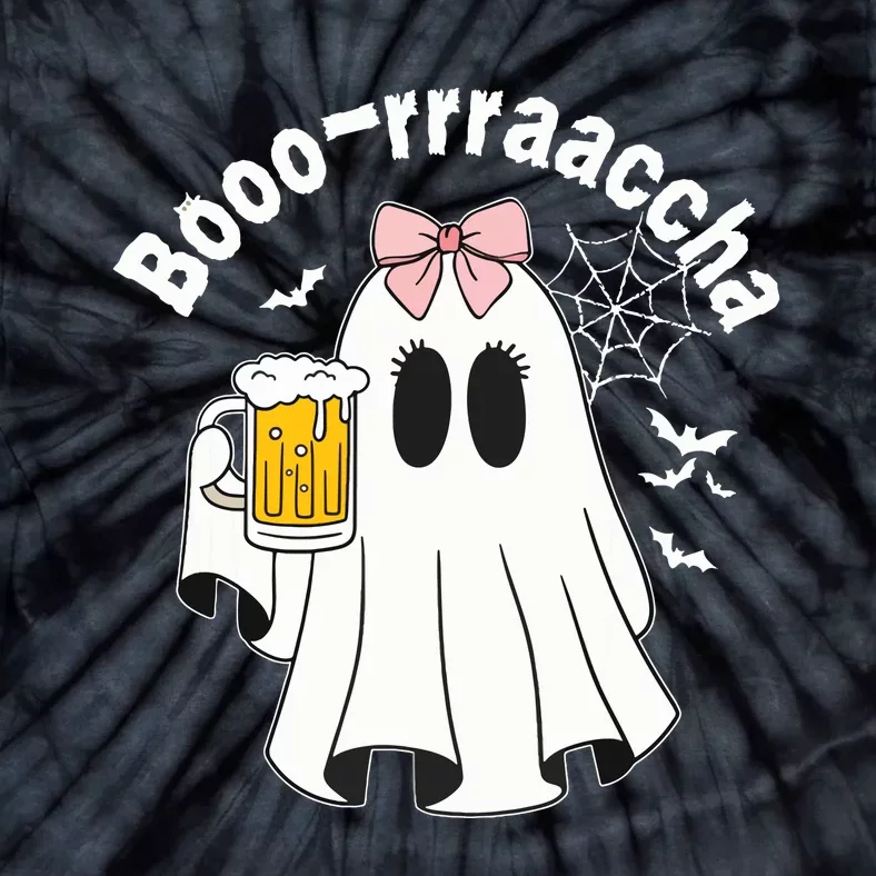 Booracha Funny Halloween Ghost Beer Design Borracha Tie-Dye T-Shirt