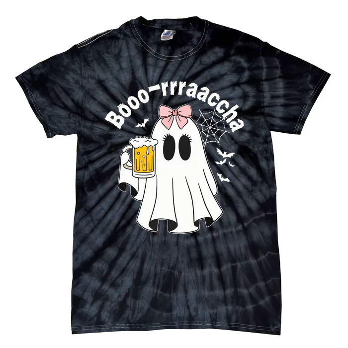 Booracha Funny Halloween Ghost Beer Design Borracha Tie-Dye T-Shirt