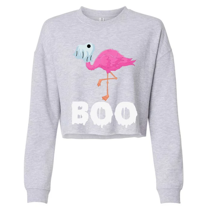 Boo Falmingo Halloween Boo Spooky Costume Halloween Cropped Pullover Crew