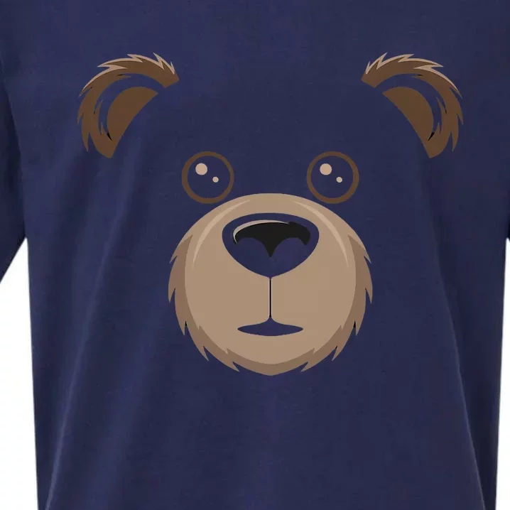 Bear Face Halloween Costume Brown Bear Animal Sueded Cloud Jersey T-Shirt