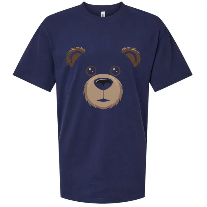 Bear Face Halloween Costume Brown Bear Animal Sueded Cloud Jersey T-Shirt