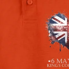 British Flag Heart King's Coronation. Union Jack Charles Dry Zone Grid Performance Polo