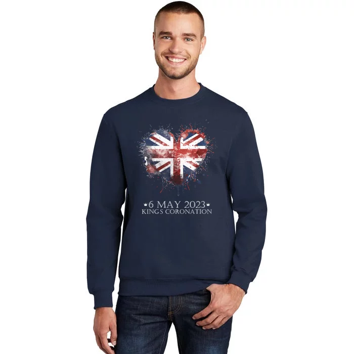 British Flag Heart King's Coronation. Union Jack Charles Sweatshirt