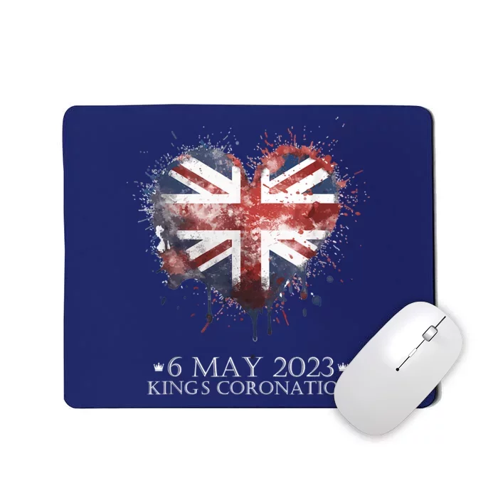 British Flag Heart King's Coronation. Union Jack Charles Mousepad