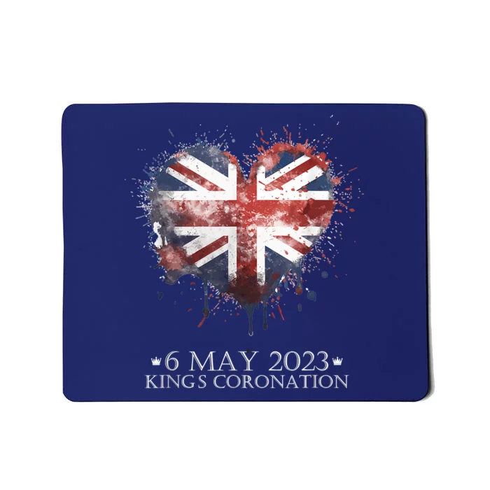 British Flag Heart King's Coronation. Union Jack Charles Mousepad