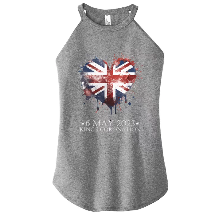 British Flag Heart King's Coronation. Union Jack Charles Women’s Perfect Tri Rocker Tank