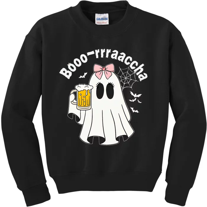 Booracha Funny Halloween Ghost Beer Design Borracha Kids Sweatshirt