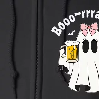 Booracha Funny Halloween Ghost Beer Design Borracha Full Zip Hoodie