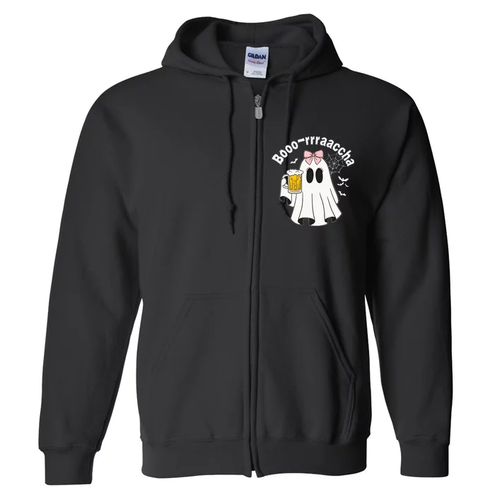 Booracha Funny Halloween Ghost Beer Design Borracha Full Zip Hoodie