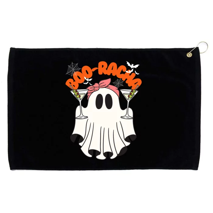 Booracha Funny Halloween Ghost Drinking Margarita Boo Racha Grommeted Golf Towel